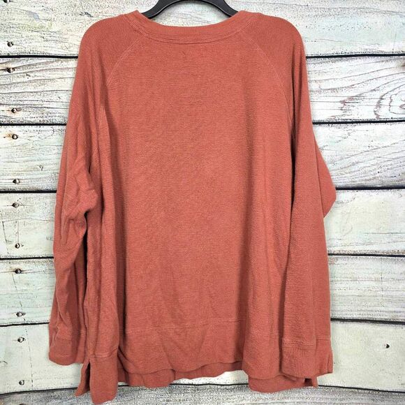 Maurices Rust Long Sleeve Pullover Top Size 2x Plus - Picture 4 of 7